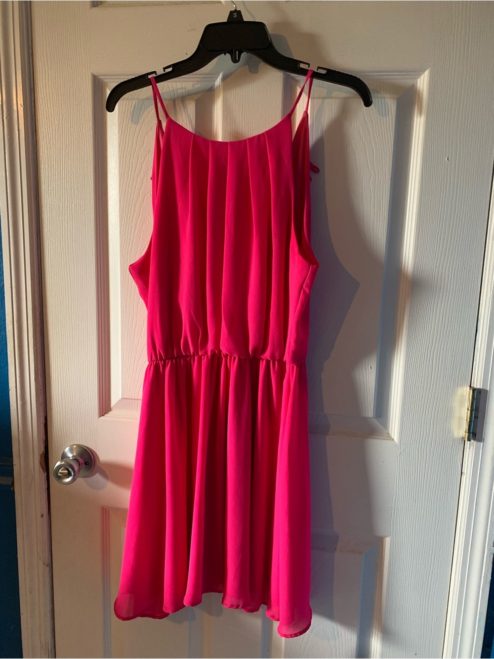 Lush Bright Hot Pink Spaghetti Strap Mini Dress